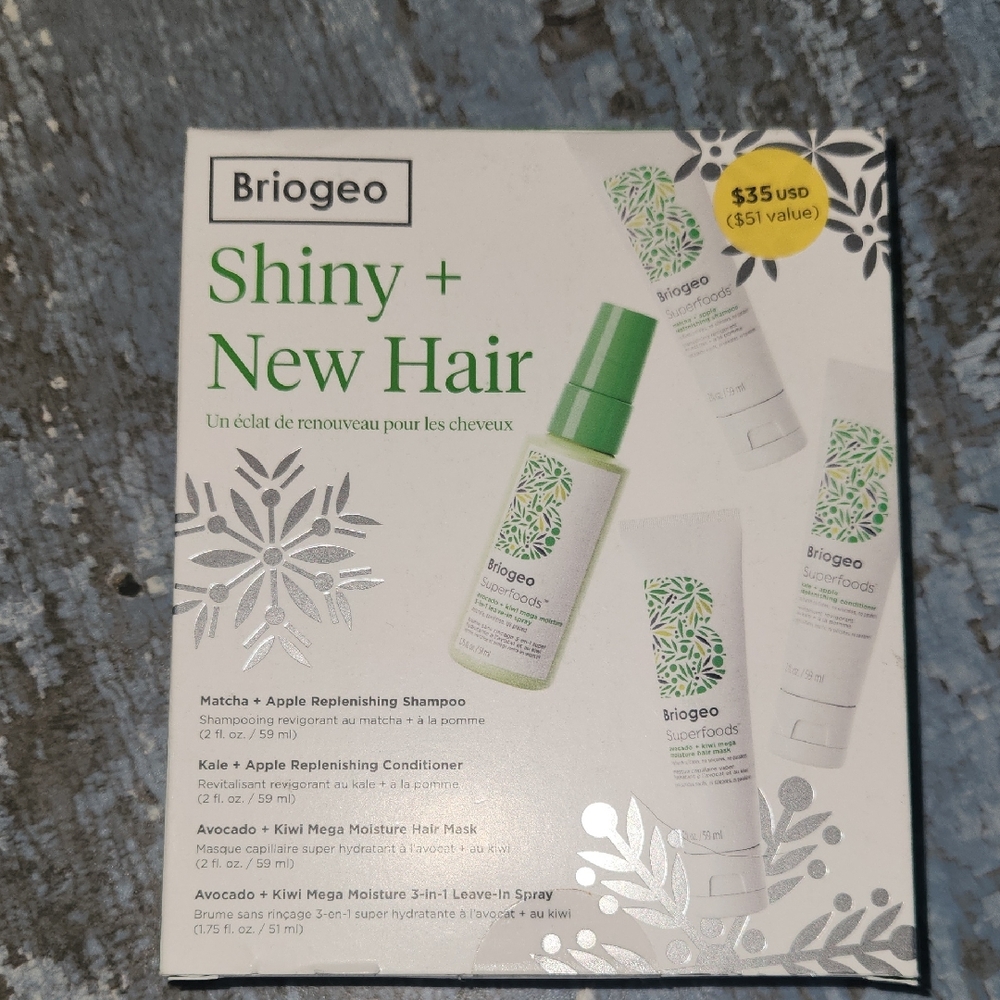 Briogeo Shiny + New Hair Set - White and Green Packaging